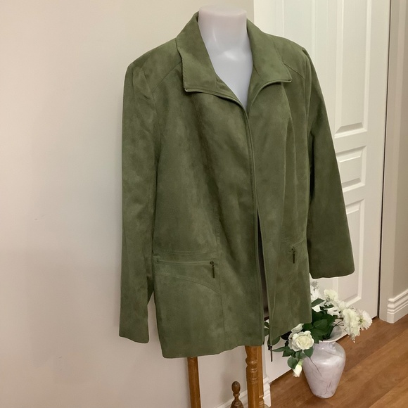 Tan Jay fax suede blazer Jacket 24 W - Picture 2 of 11